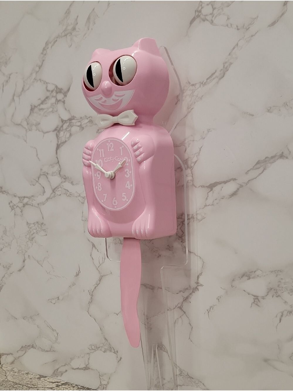 Bubblegum Pink Kitty Cat klock clock New - Picture 3 of 8